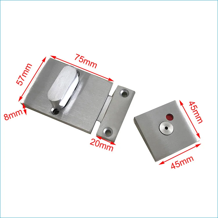Anti-rust Stainless Steel Waterproof Toilet Cubicle Partition Door Lock Indicator Bolt Set