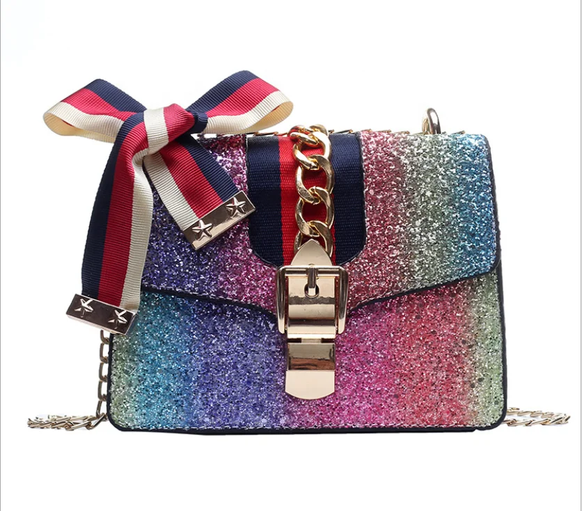 

Hot Design Sequins Chain Bags Luxury Handbags For Women