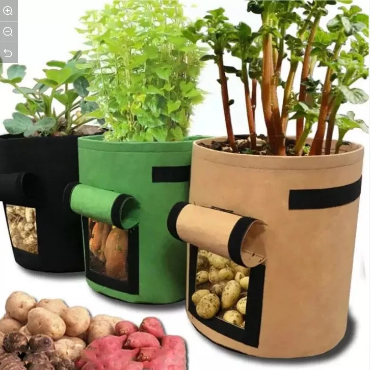 

Vegetable potato growing bag/ Felt grow bags with handle garden fabric growing planting bag