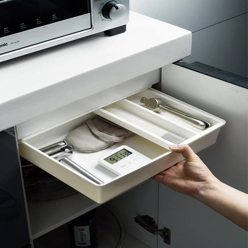 

High Capacity Space Saving Hiden Bottom Stationery Documents Sundries Drawer Storage Box Organizer