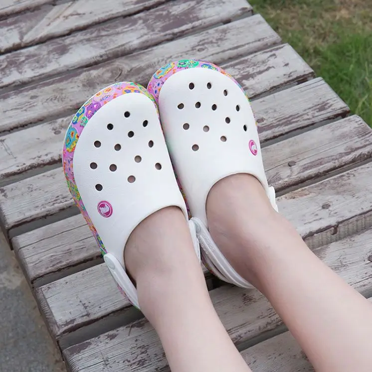 

BUSY GIRL WLS1008 Clogs shoes clog light weight pink shoes with flowers women summer slipper clogs shoes