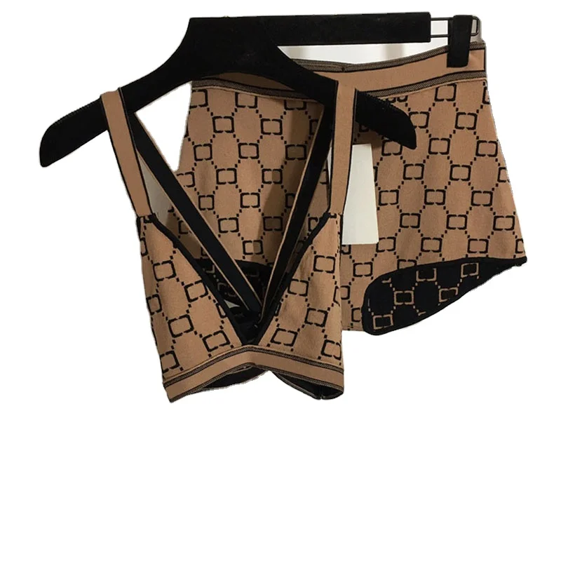 

Personality Full Letter Jacquard Sexy V Neck Backless Women Bikini
