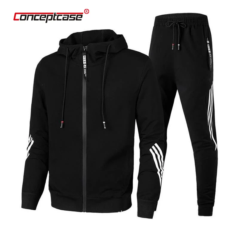 

Custom Men'S Two Piece Jogging Jogger Tracksuits Plus Size Full Zip Up Hoodie Suit Chandales Hombre Oversized Mens Tracksuit Set