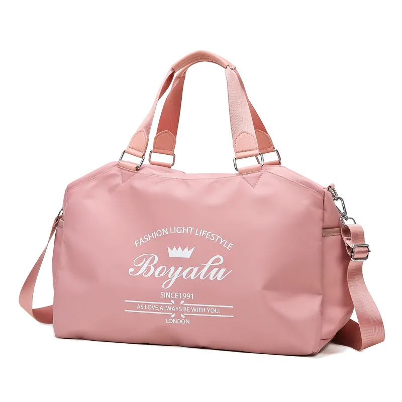 

2020 colorful travel gym bag with letter for lady medium size waterproof daily life duffel bag for women lady girl travel, Black, pink, red, blue, green or customized color