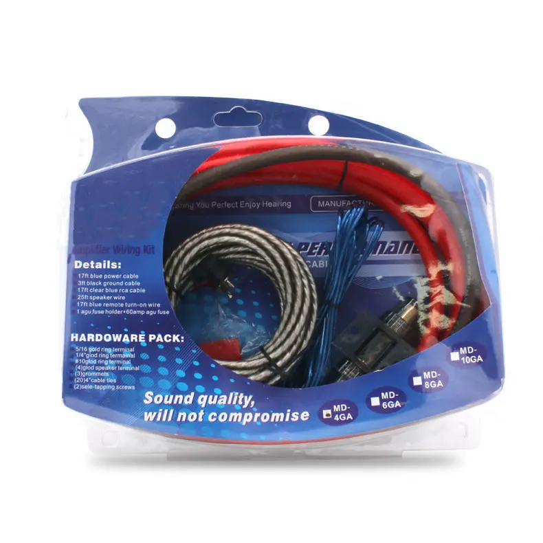 

Low Price Standard 4GA Speaker Cable 6GA Ground Cable 8GA Car System 10GA Amplifier Car Audio Wiring Kit