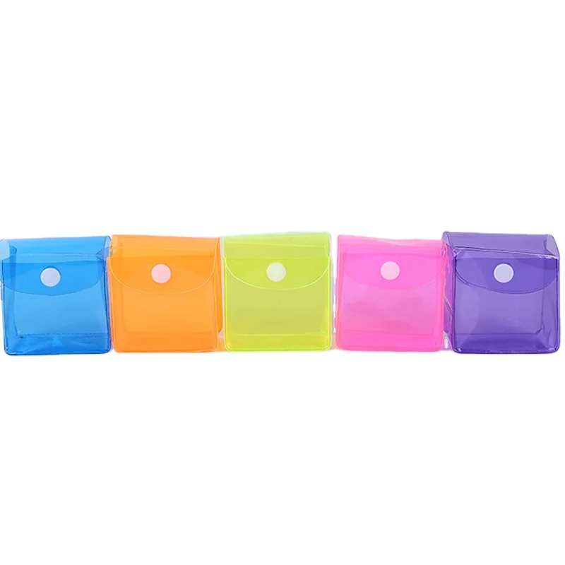 

PVC Three-dimensional Snap Button Bag Colorful Gift Packaging Bag Holograph Clear Transparent Coin Purse, Candy