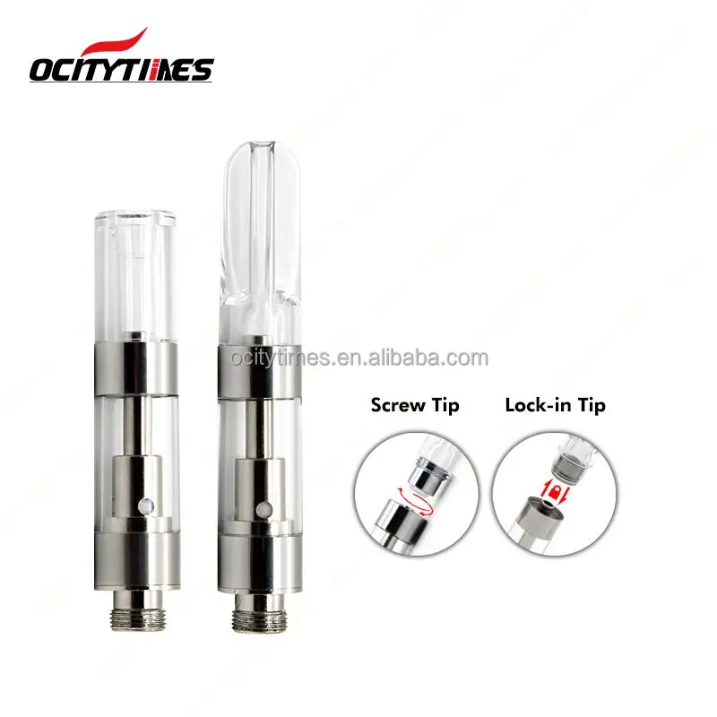 

Ocitytimes C10 lead free cbd 510 glass vape tank cartrige 1ml, Silver/oem