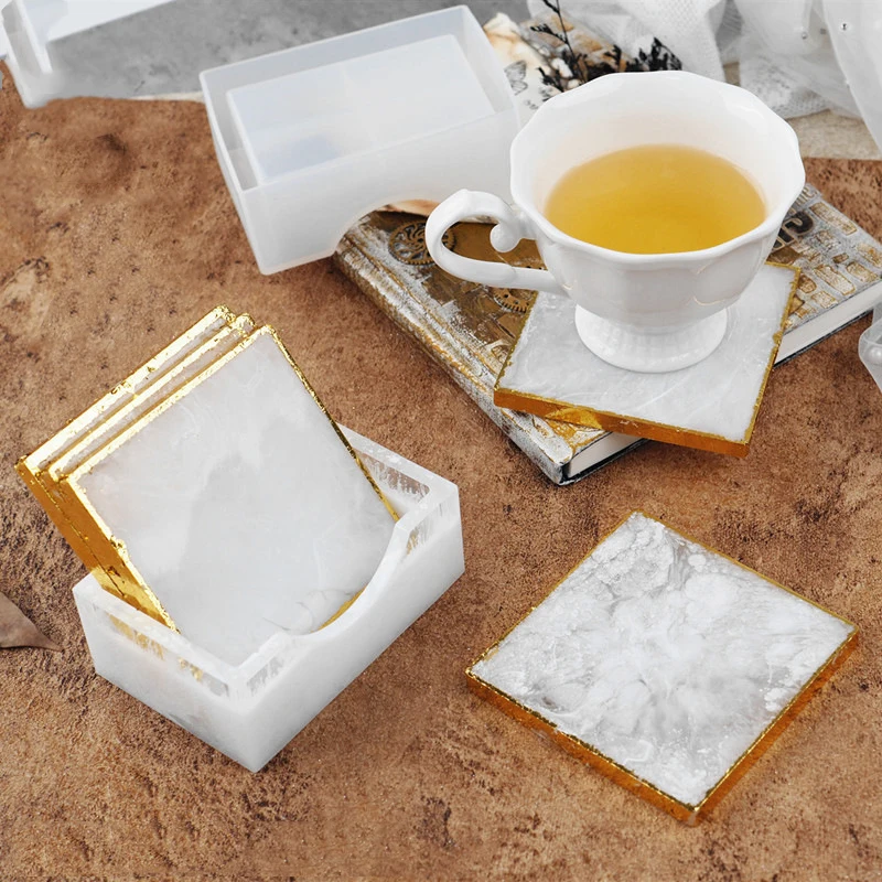 

S1211 recangle coaster holder square coaster resin silicone mold, Random