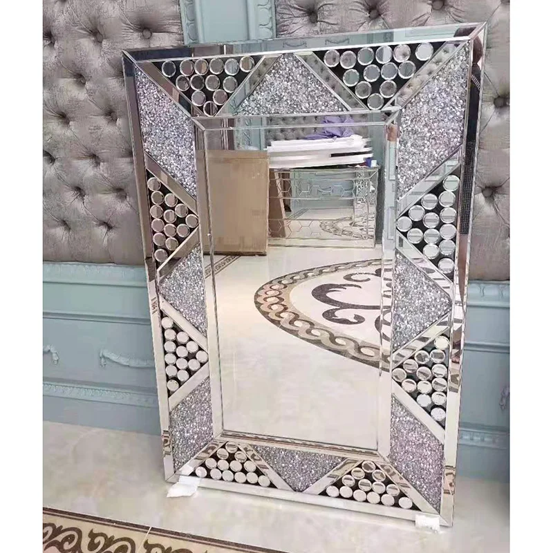 Unique Gold Curved Wall Mirror Diamond Crushed Crystal Decorative Wall Mirror Buy Wall Mirror