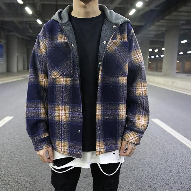 

Oversize thicken plaid shirts stock dropshipping loose streetwear long sleeve custom