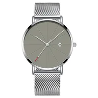 

Most Popular Products Luxury Cheap Calendar Men Watches Simple Stainless Steel Mesh Strap Custom Watch Jam Tangan