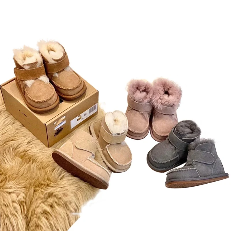 

Children's Boots winter custom made warm suggest snow boots baby boy shoes three sizes 2021 winter, L-brown/pink/brown/grey
