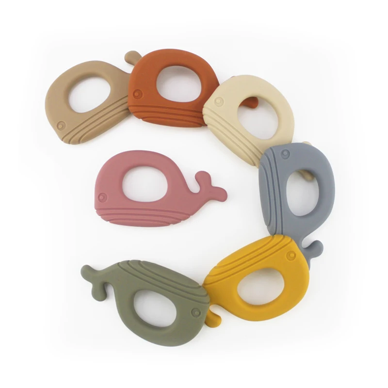 

New style Amazon factory OEM/ODM BPA free whale baby teething ring silicone teether baby teethers toy CPC Certificate