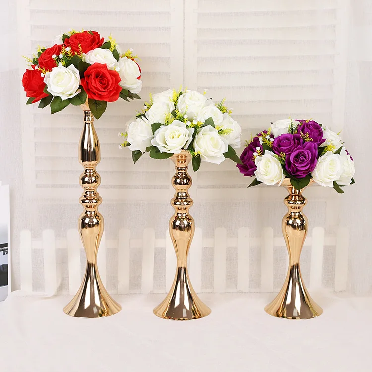 

Wedding Decoration 3 size Metal Gold Table Centerpiece Vase Flower Stand