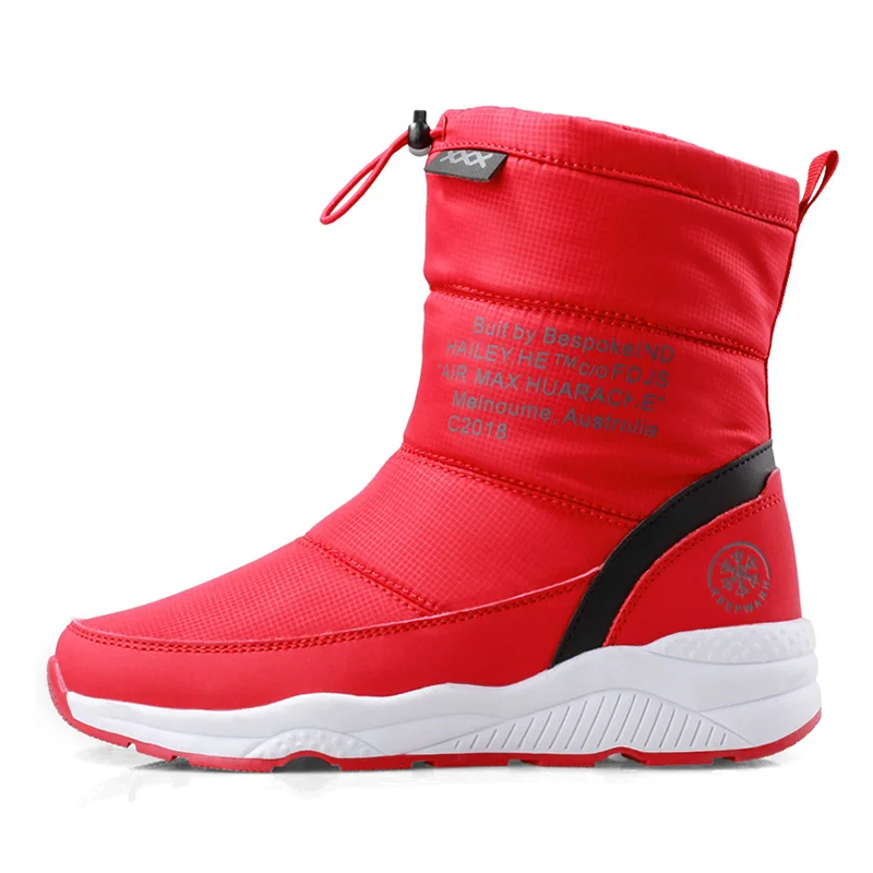 

New warm plus velvet waterproof cotton travel ski ladies short boots Korean shoes snow boots