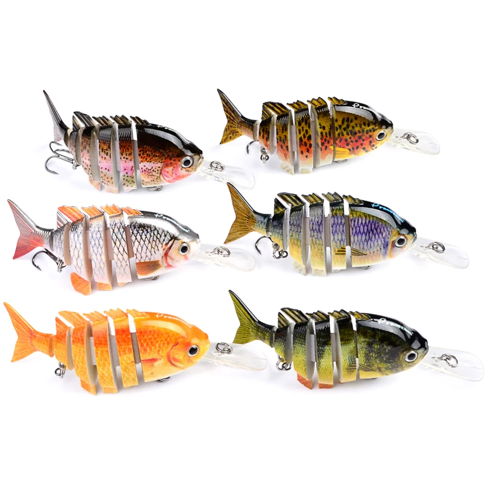 

Popular 100mm section lure hard plastic bait multi jointed fishing lure swimbait, 7 colors