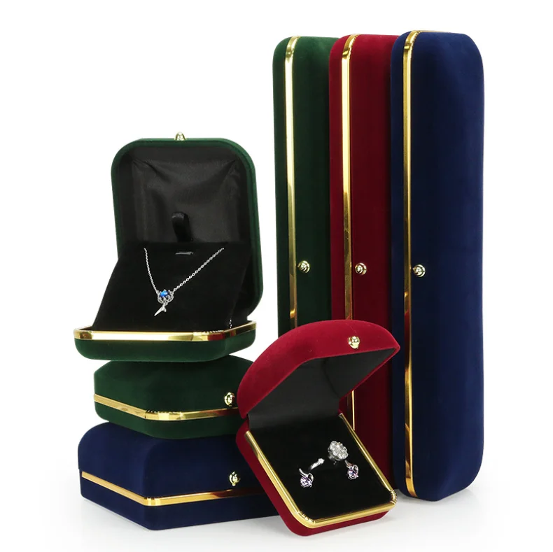 

vintage watch bracelet jewellery packaging wine red green blue flocking necklace earring ring gift jewelry box set