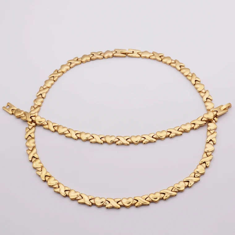 

316L Stainless Steel X Angle Heart Gold Jewelry Luxury Necklace Sets