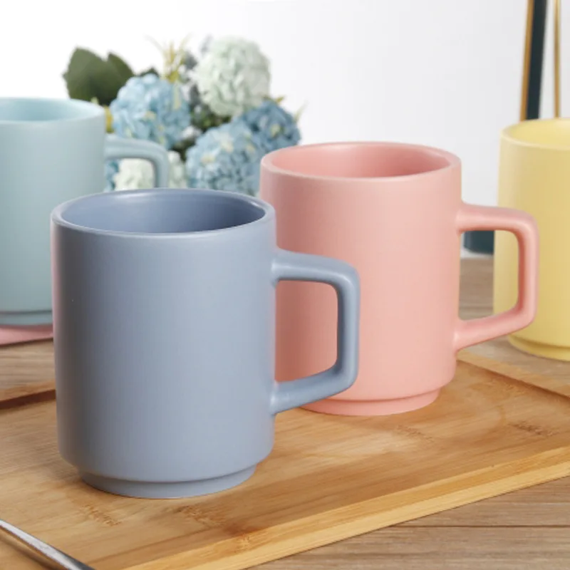 

Wholesale Straight Cup Advertising Mug with Handle Gift Custom Logo Ceramic Coffee Mug, Customized