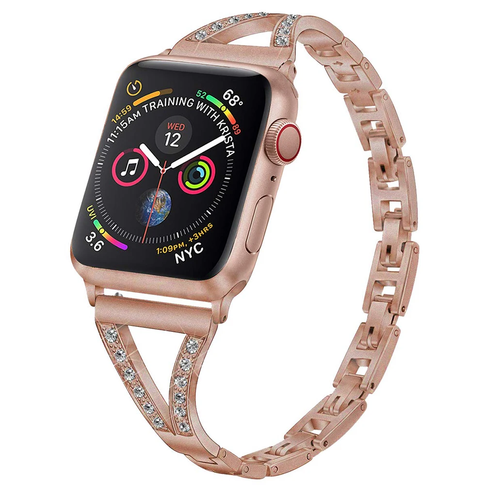 

Fashion Watch Bands for Apple Watch Band Diamond Series 6 5 4 3 2 1 Slim Bracelet Wrist Strap for iWatch 38 40 42 44mm Women
