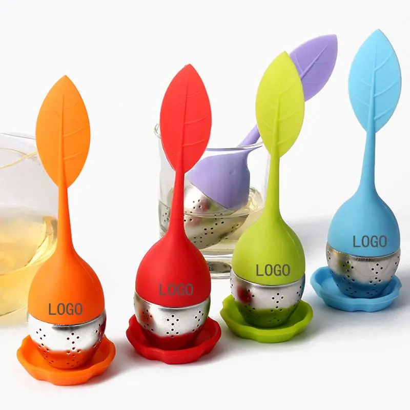

Factory Supply Premium Quality Bulk Stainless Steel Strainer Leaf Silicone Tea Infuser