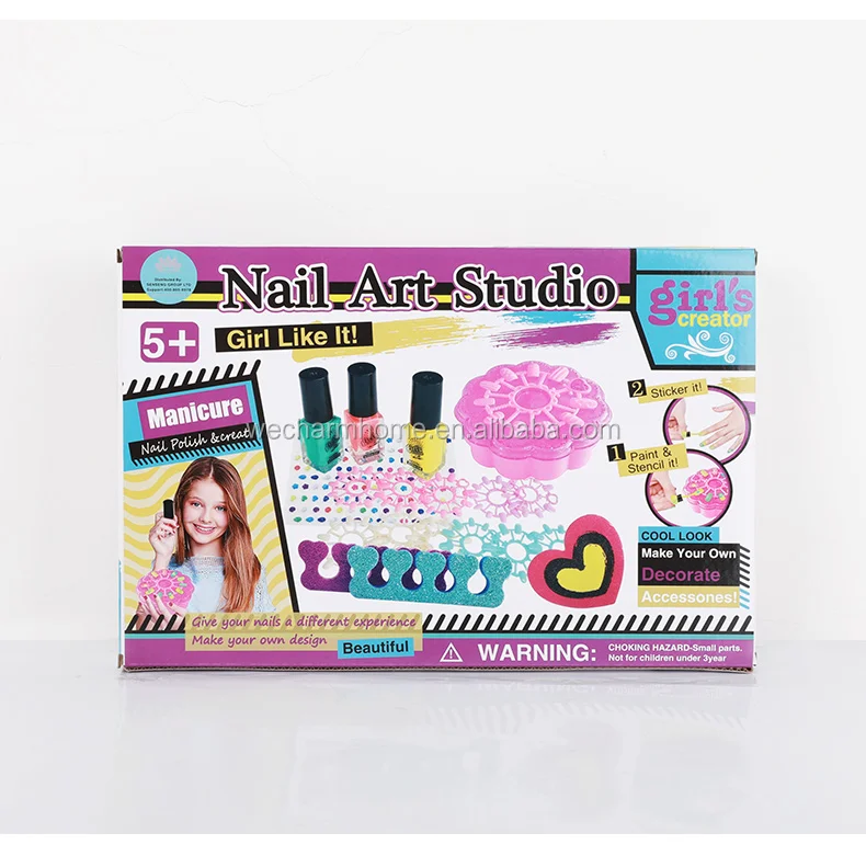 Kids Diy Nail Polishing Set Nail Making Kit For Girls Arts And Crafts Kit To Create Unique Nails