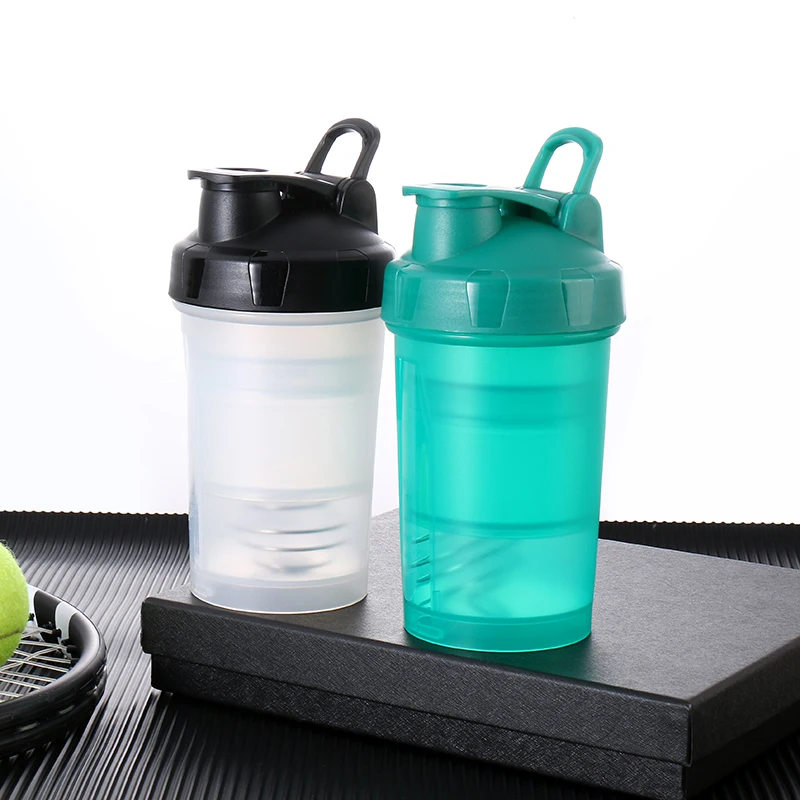 
2020 Custom Logo BPA Gym Sports Protein Plastic Layered Shaker Bottle With Mixing Ball 