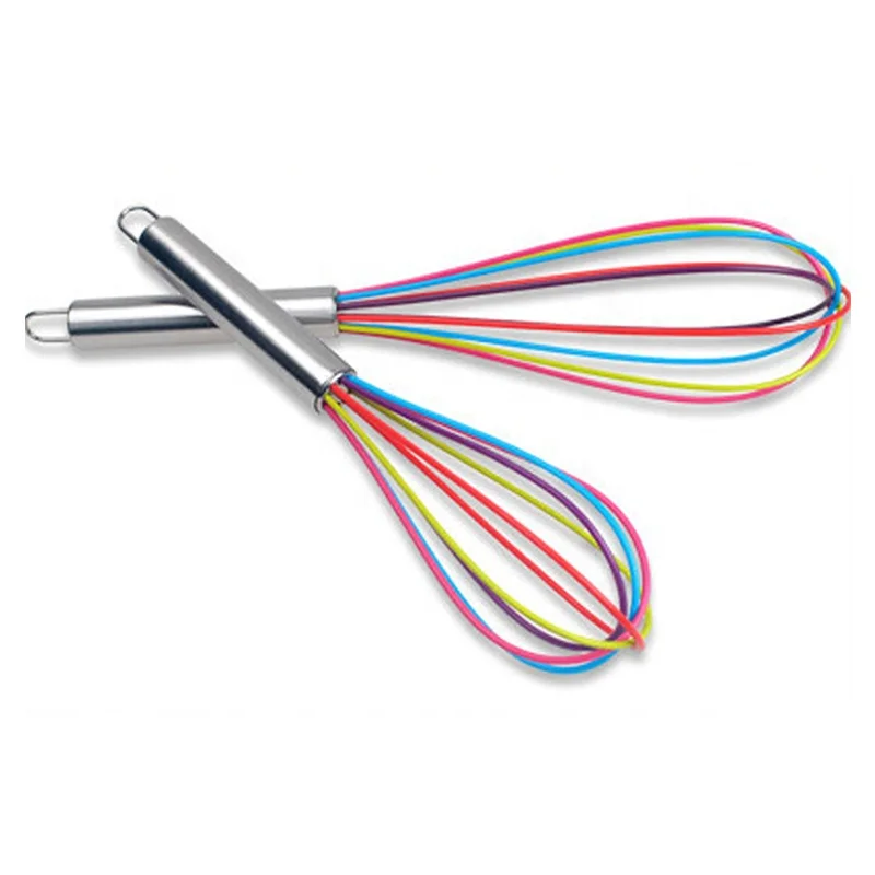 

Wholesale Colorful silicone rubber whisk with steel handle, Pantone color