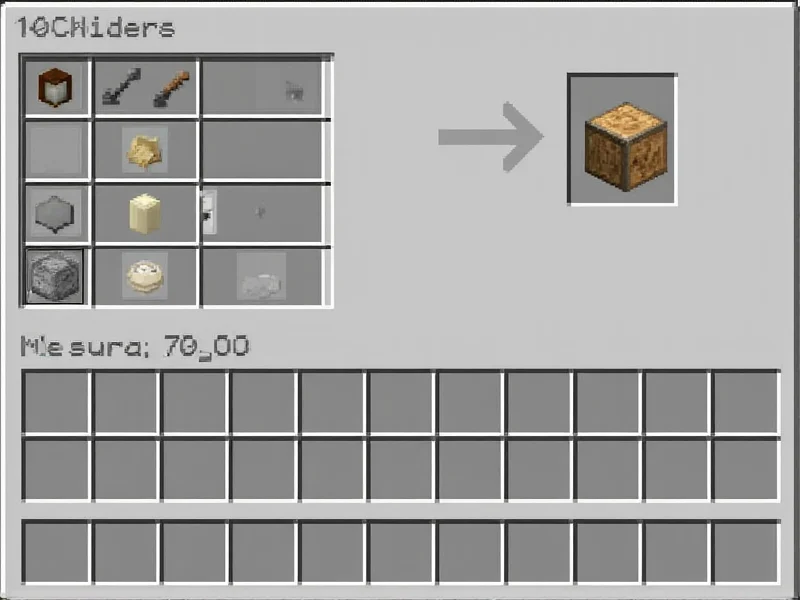 Crafting table recipe in 2x2 inventory grid