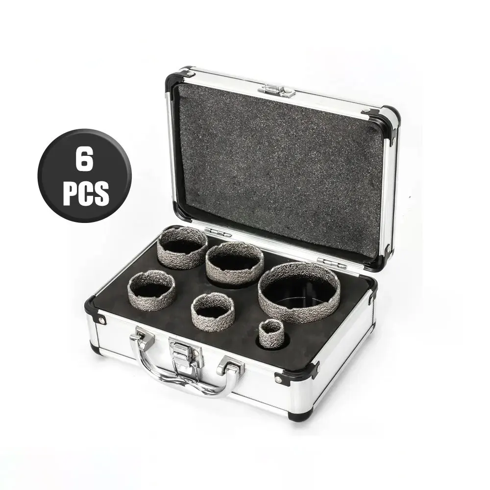 5Pcs 20-68mm M14 Thread Vacuum Brazed Diamond Dry Cutting Hole Saw Core Drill Bit Set for Porcelain Tiles Marble Hole Saw
