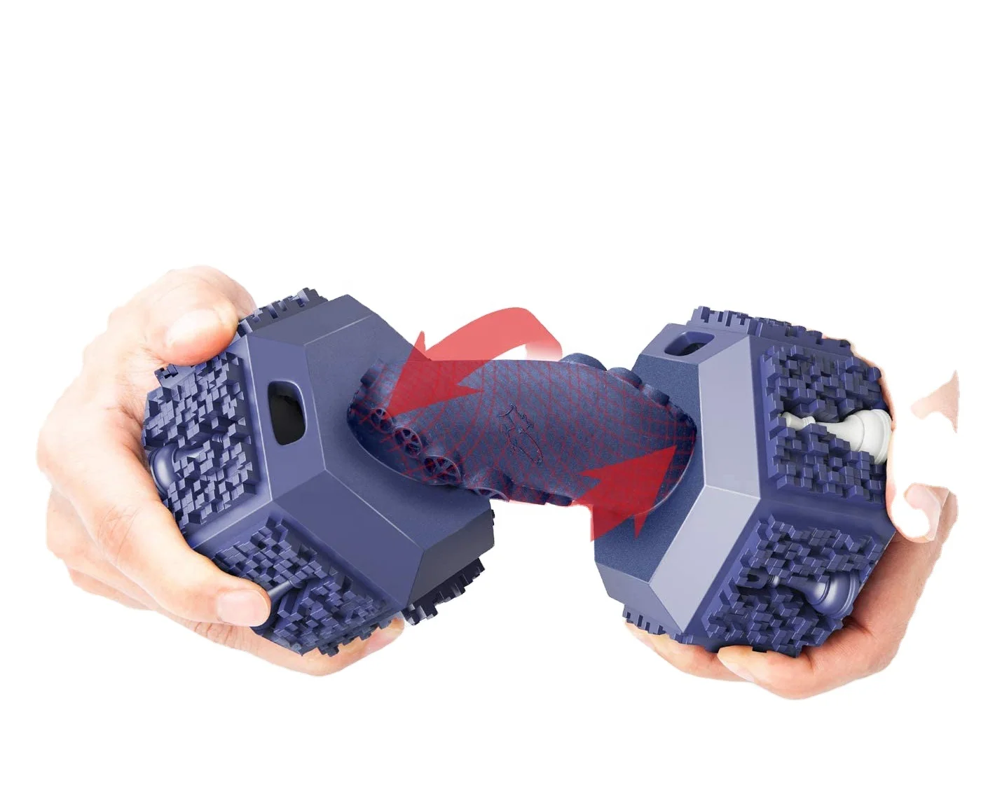 

Dog Chew Toys for Aggressive Chewers Indestructible Dog Toys Non-Toxic Tough Natural Rubber Dumbbell Toy for Medium Large Dogs