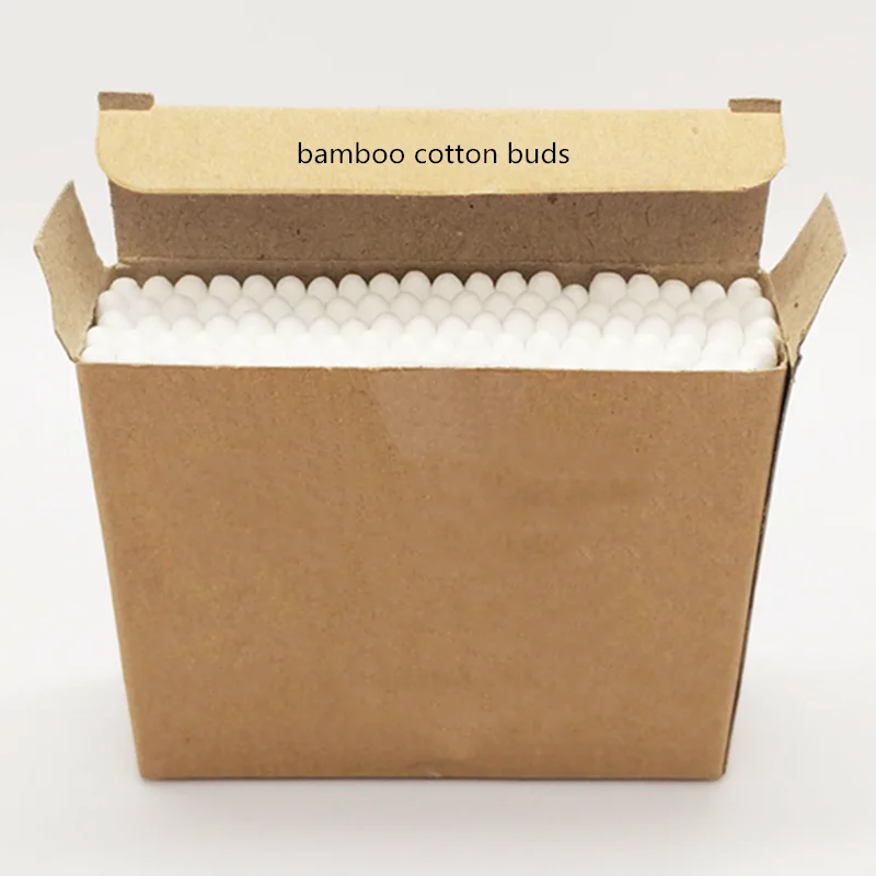 

Environmentally friendly bamboo sticks cotton ear buds swabs, White