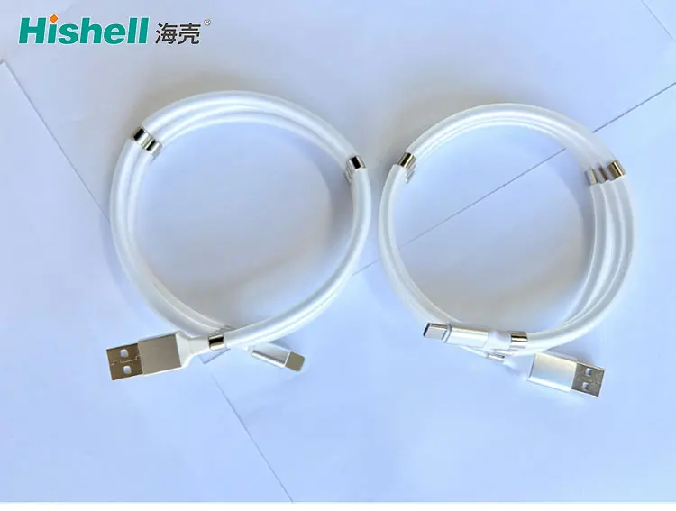 New Products Self winding charging cable Micro PD type c magnetic Self-Wrapping USB cable for ios