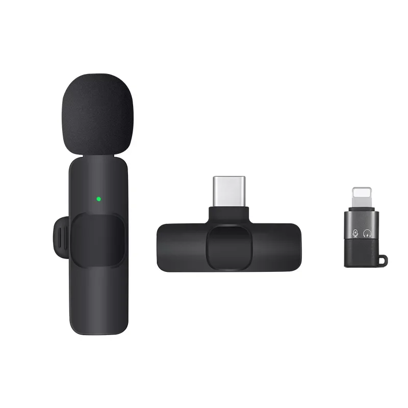 

Plug-Play Wireless Lapel Lavalier Auto-syncs Microphone for USB-C Android Lighting Phones