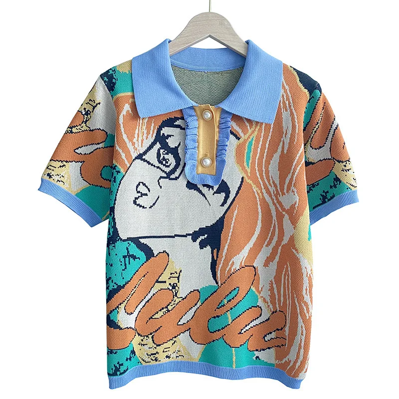 

Custom OEM & ODM Logo Sweater women Jacquard design knitwear ladies Knitted Girls pullover cotton knit top women sweaters