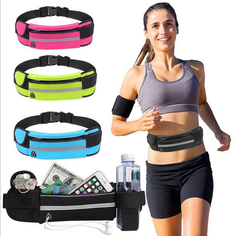 

Wholesale Outdoor Neoprene Waterproof Hiking Cycling Running Belt Waist Bag Custom Sport Fanny Pack With Water Bottle Holder, Picture