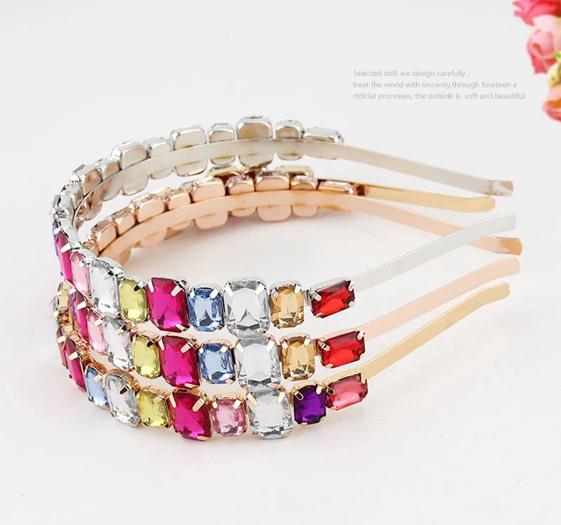 Luxury Fashion Colorful Gem Crystal Bridal Metal Hair Accessories ...