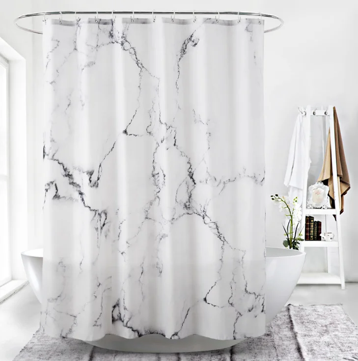 

Wholesale Customized polyester white waterproof shower curtain print european bathroom shower curtains