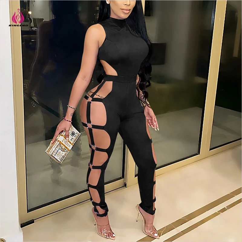 

KG9957 New sezy Nightclub 2021 Tight Backless rompers womens jumpsuits sexy, Black wine red blue rose red