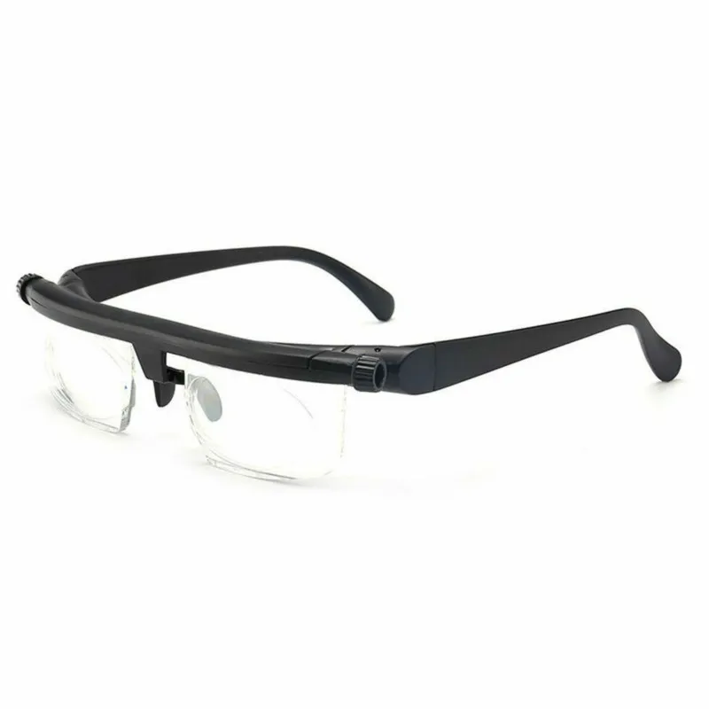 

Focus Adjustable Lens Reading Myopia Glasses Men Women Variable Vision Strength Male Female Glasses Correction Binocular Gafas, Blcak