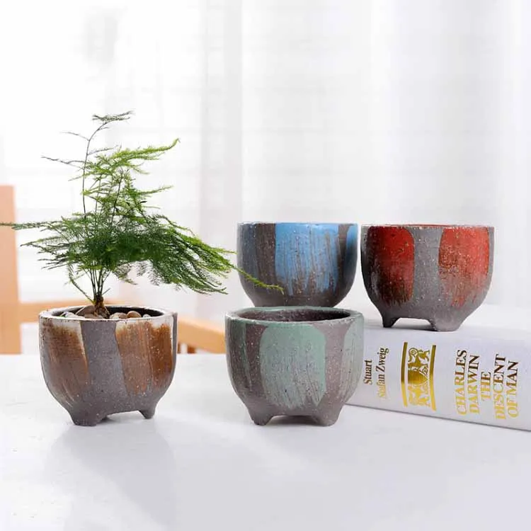 

Burst crude pottery maifan stone succulent flowerpot simple creative little old pile succulent flowerpot