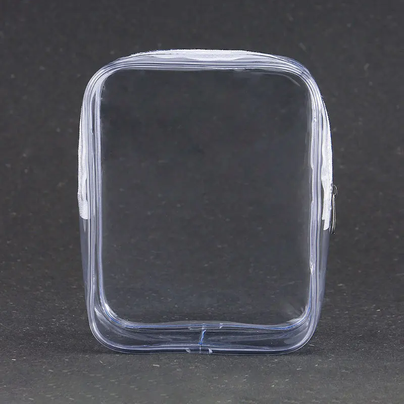 

Customized Cosmetics Zipper Pouches Transparent PVC Wash Gargle Bags, Clear