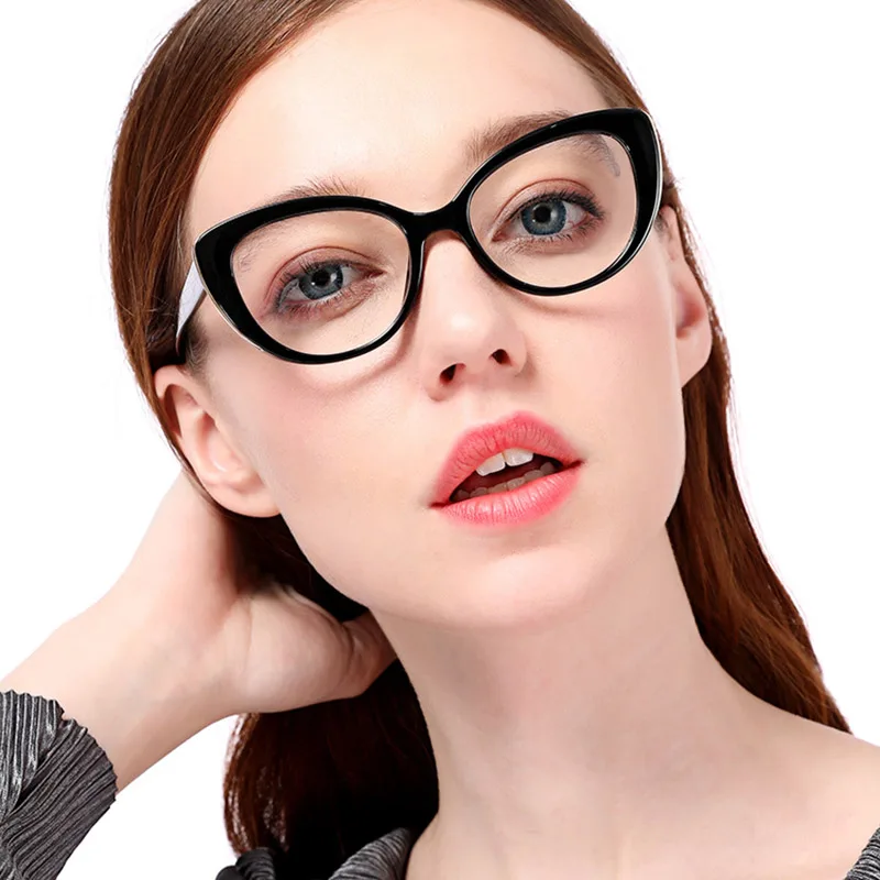 Women Cat Eye Optical Eyeglasses Prescription Acetate Rim Spectacles 