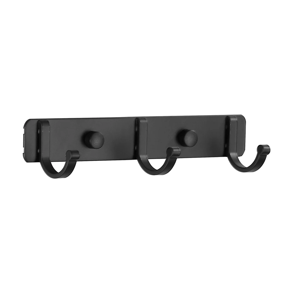 

New arrival latest design wholesale wall mounted metal clothes towel hook row hook, Black