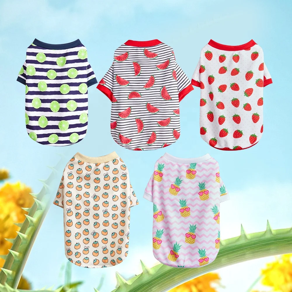

Printed Cotton Cat Vest Pet Clothes for Dogs Striped Vest T-shirt Puppy Clothes for Dog Sweater Shirt Vest for Cat