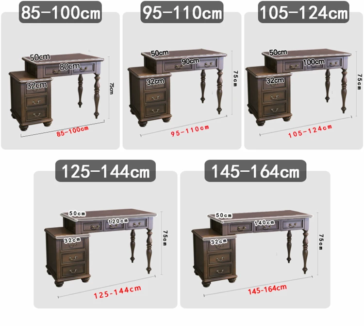 Home FurnitureAccent Table Modern Student Computer Gaming Laptop Adjustable Width Desk Office