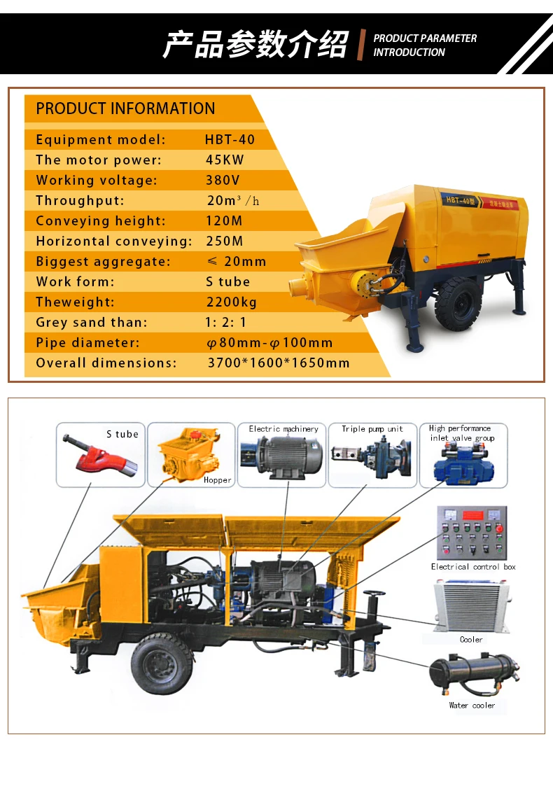 mall concrete mixer pump