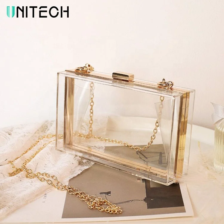 

Custom Logo Perspex Crystal Lucite Ladies Girls Women Transparent Clear Evening Box Bags Handbag Purse Clutch Acrylic Bag