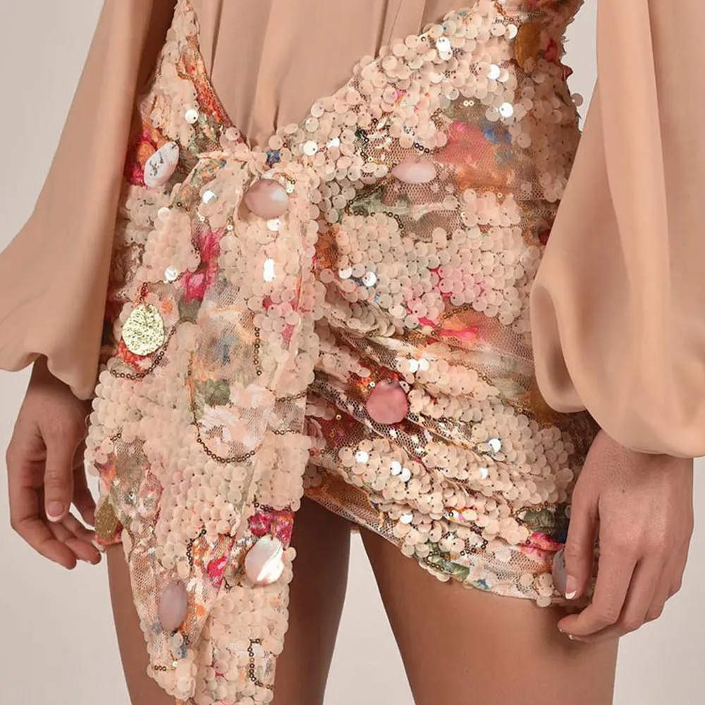 

Fancy Ladies Short Skirt Women Sequins Skirt Sexy Mini Skirts