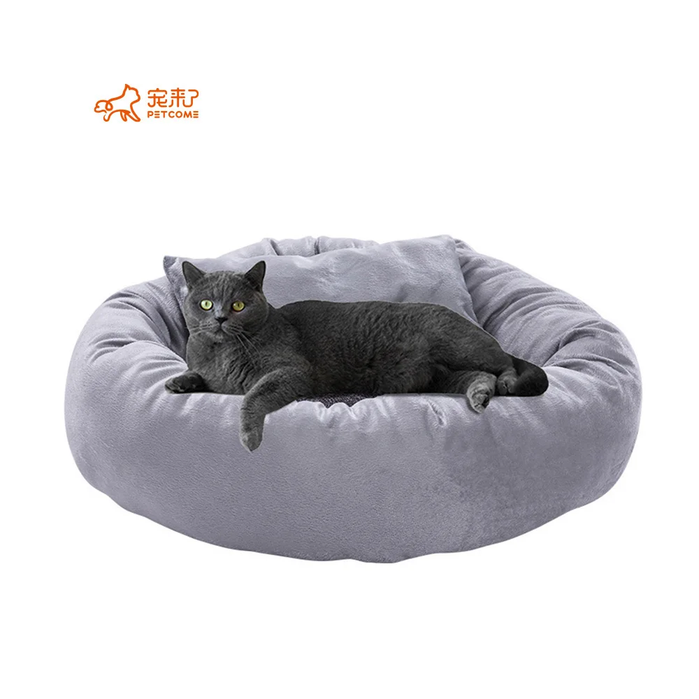 

PETCOME Suppliers Dropshipping Premium Plush Europe Style Washable Deluxe Cat Dog Bed, Grey